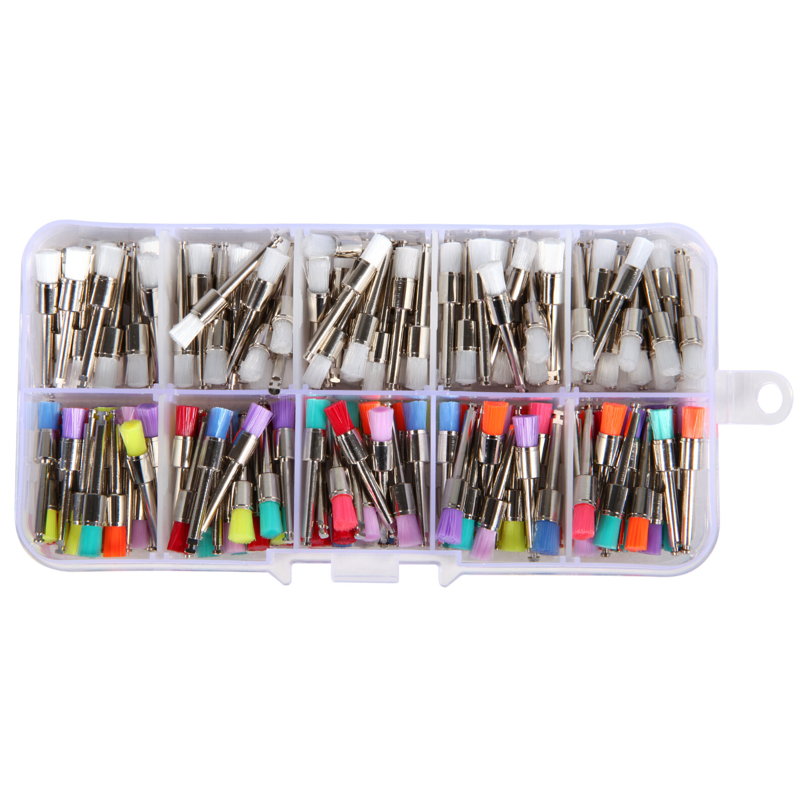 200pcs US Mixed Dental latch type prophy polishing brush flat tapered Brushes ty