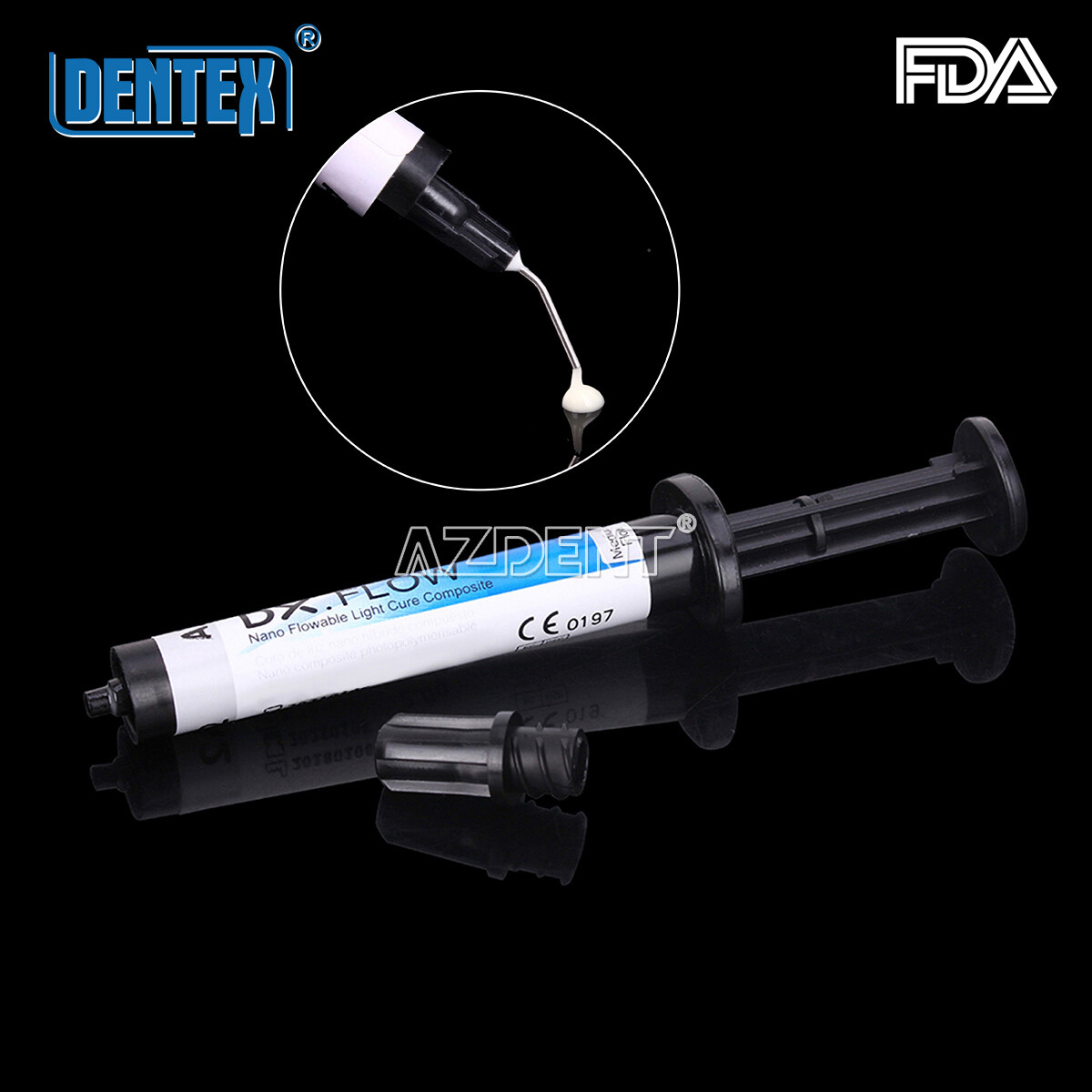 Dental Flowable Medium Flow Light Cure Composite A2 Shade DENTEX DX.FLOW