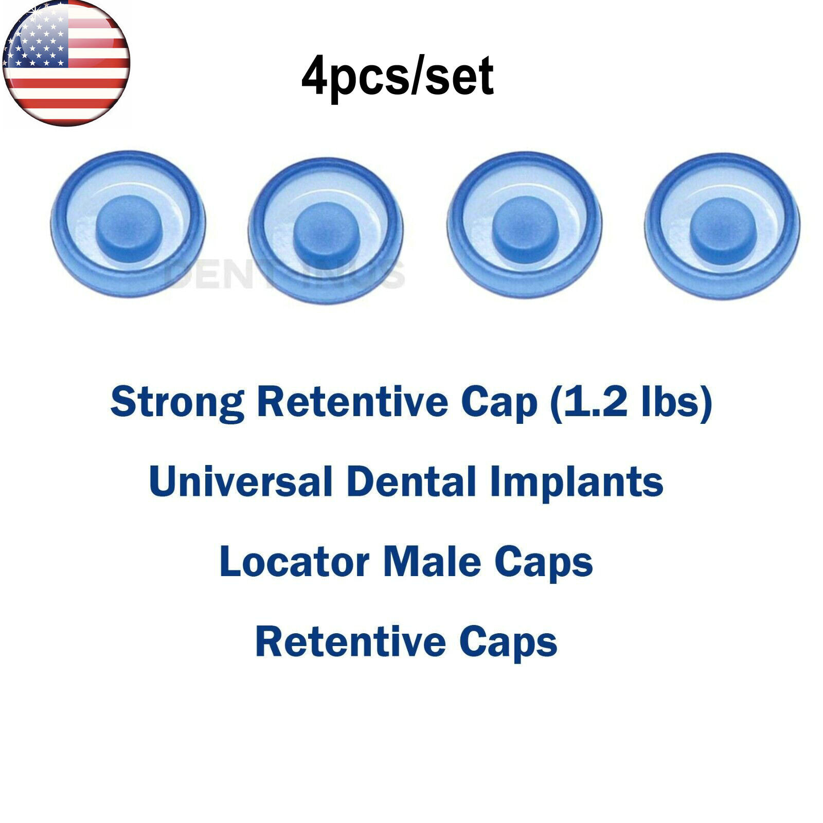 US Overdenture Abutment Removable Male Caps Inserts Standard 1.2lbs 4/8/12/20PCS