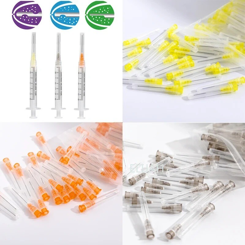 100pcs/Pack Dental Disposable Endo Irrigation Needle Syringe Tips 25GA/27G/30GA