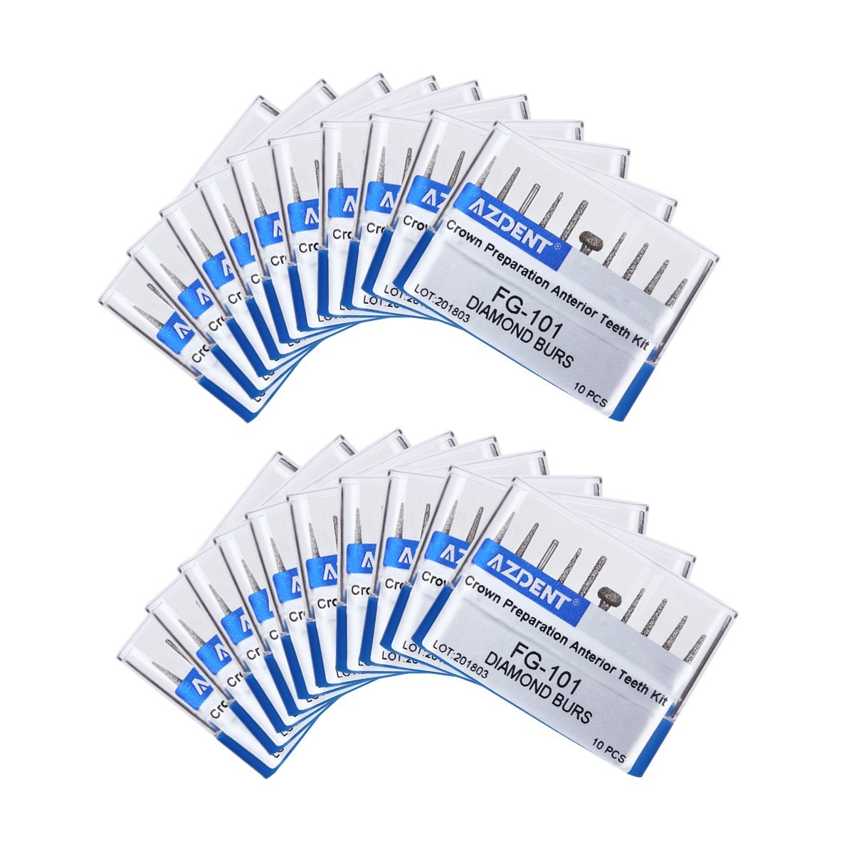 10 X Dental Diamond Burs FG-101 Crown and Bridge Preparation Anterior