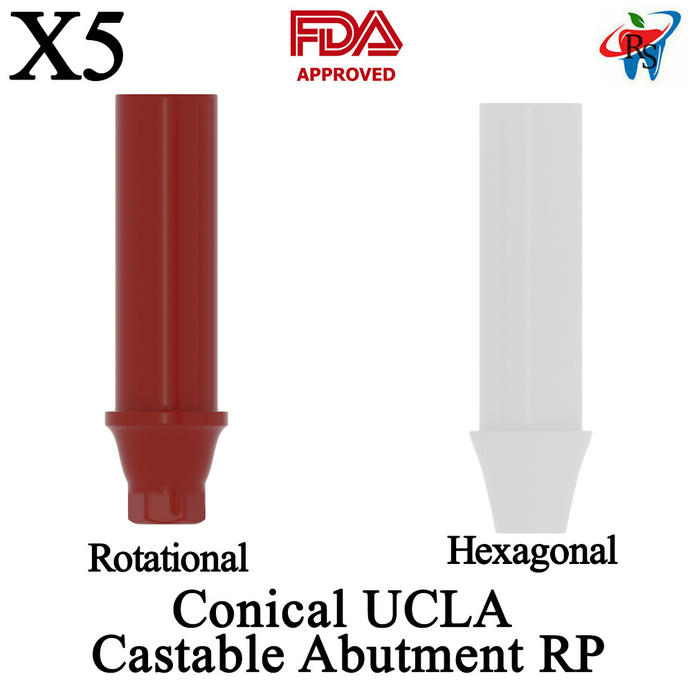 5pcs DSl Straight Plastic Conical UCLA Castable Abutments RP Implant Dental Lab