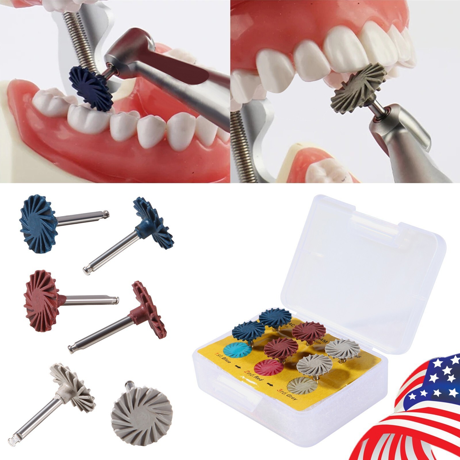 Dental Composite Polishing Kit Diamond System RA Disc 14mm Wheel Polisher 1Box