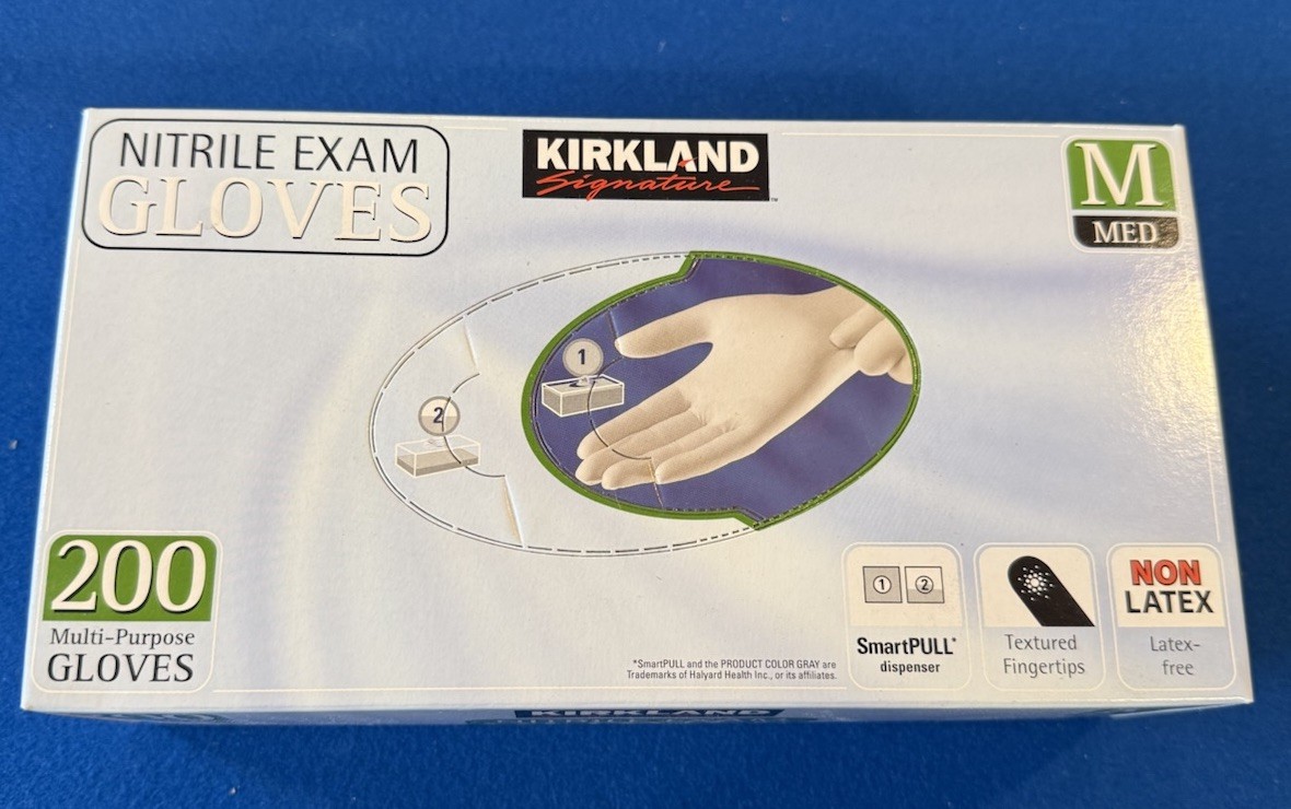 NEW – Kirkland Signature Nitrile Exam Gloves, Medium – 200 Count