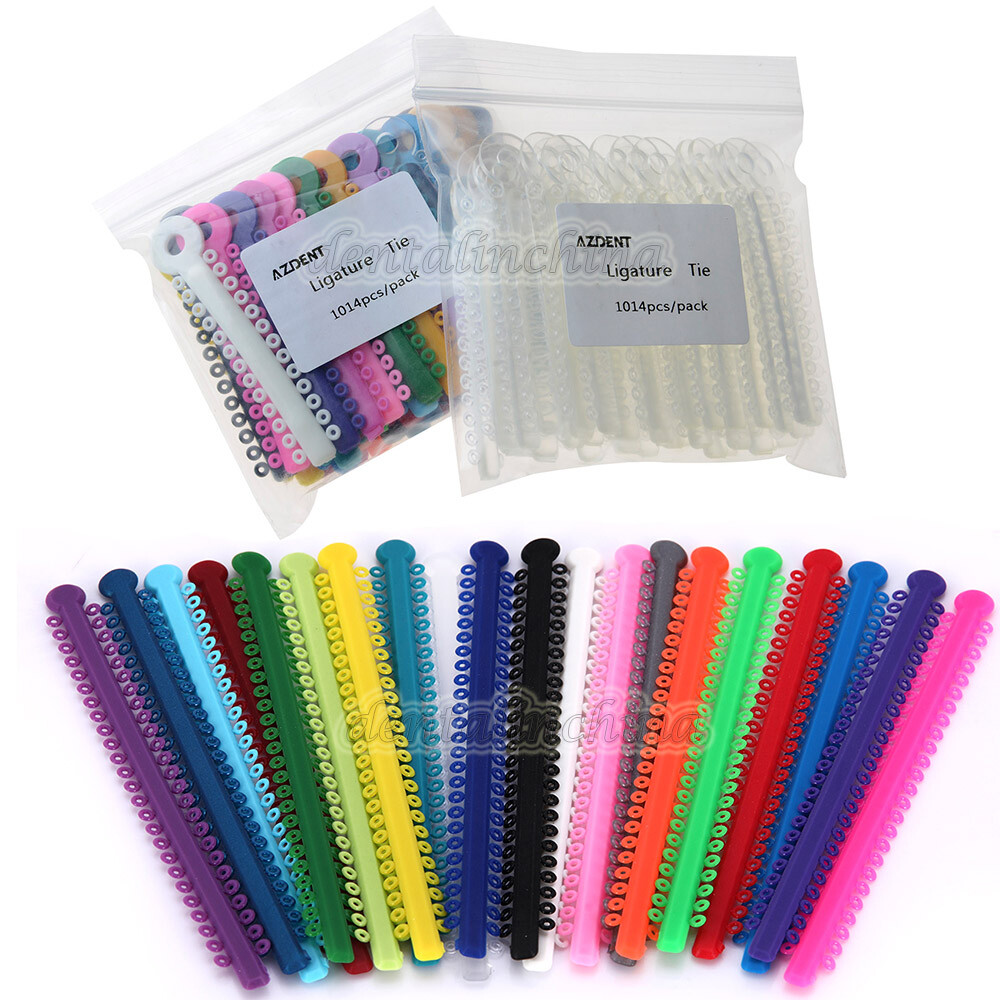 AZDENT Dental Orthodontic Ligature Ties Elastic Rubber Bands for Brackets Braces