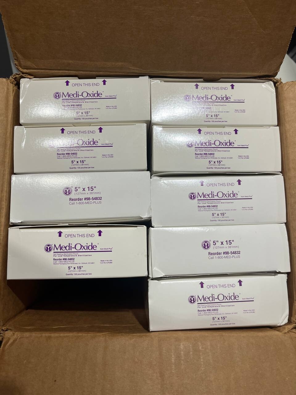 MEDI-PLUS MEDI-OXIDE 5”x10” SELF SEAL STERILIZATION POUCHES, 98-54829, QTY: 900