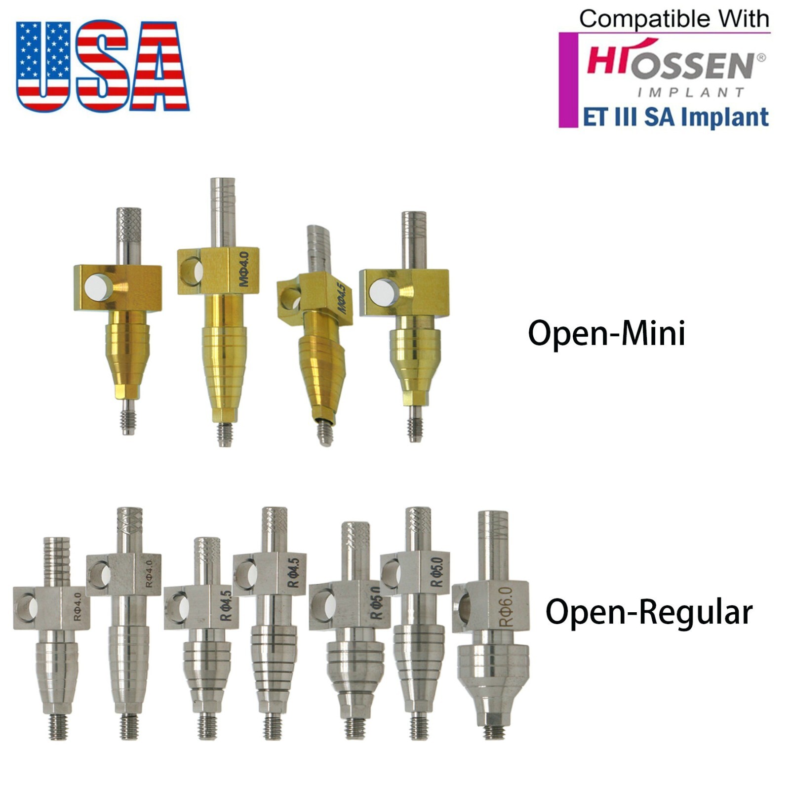 US Dental Lab Analog Transfer Impression Coping Open Closed Tray Hiossen Osstem