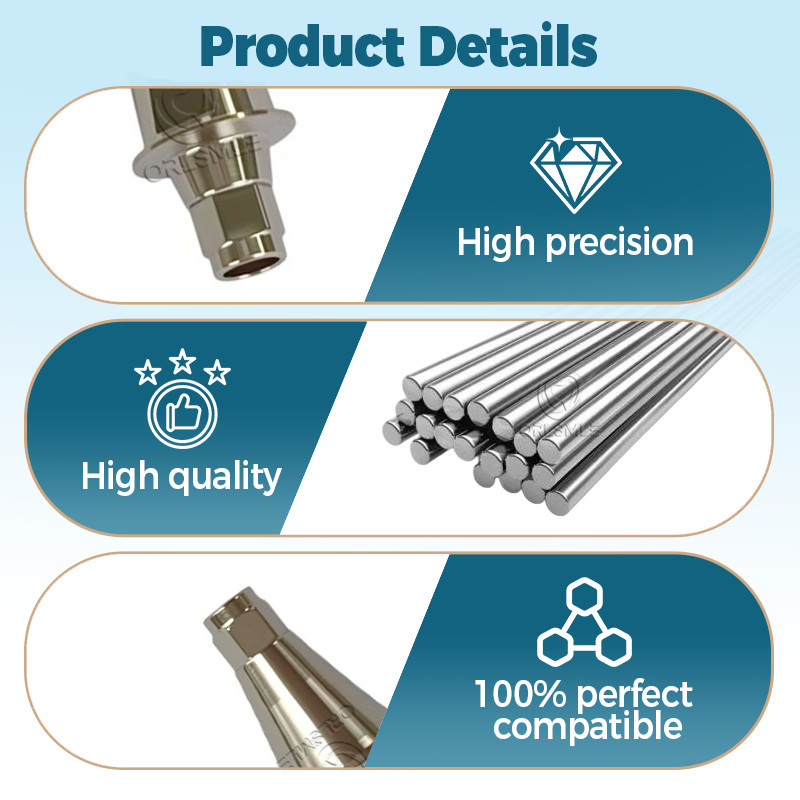Titanium straight abutment compatible with ICX platform D5.0 with screw