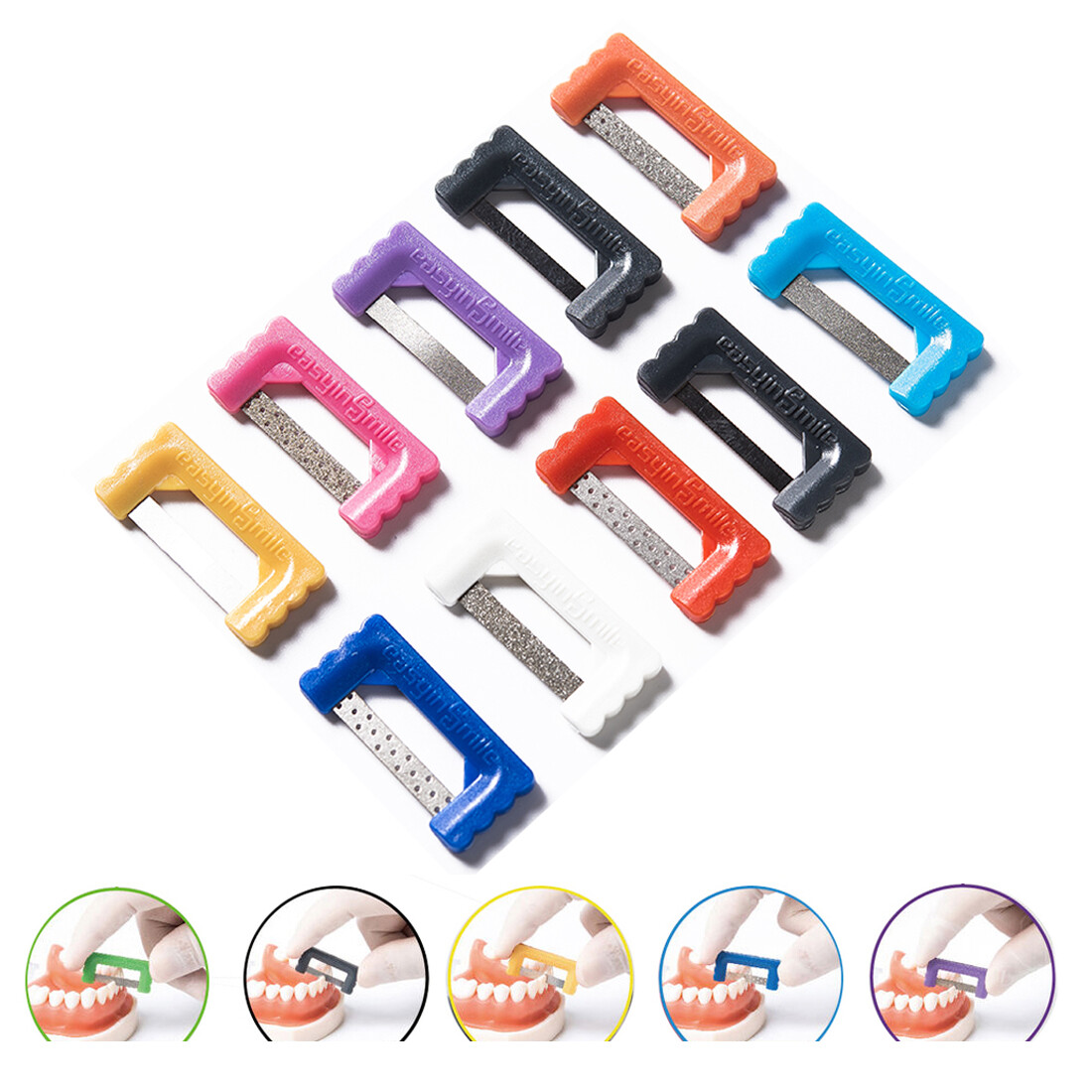 10pc Dental Interproximal reduction strips orthodontic IPR strips 0.1MM serrated