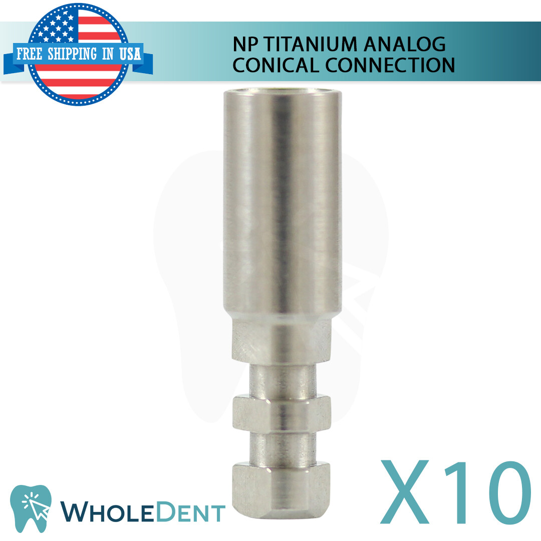 10x NP Conical Connection Analog Titanium Dental Abutment Lab Replica