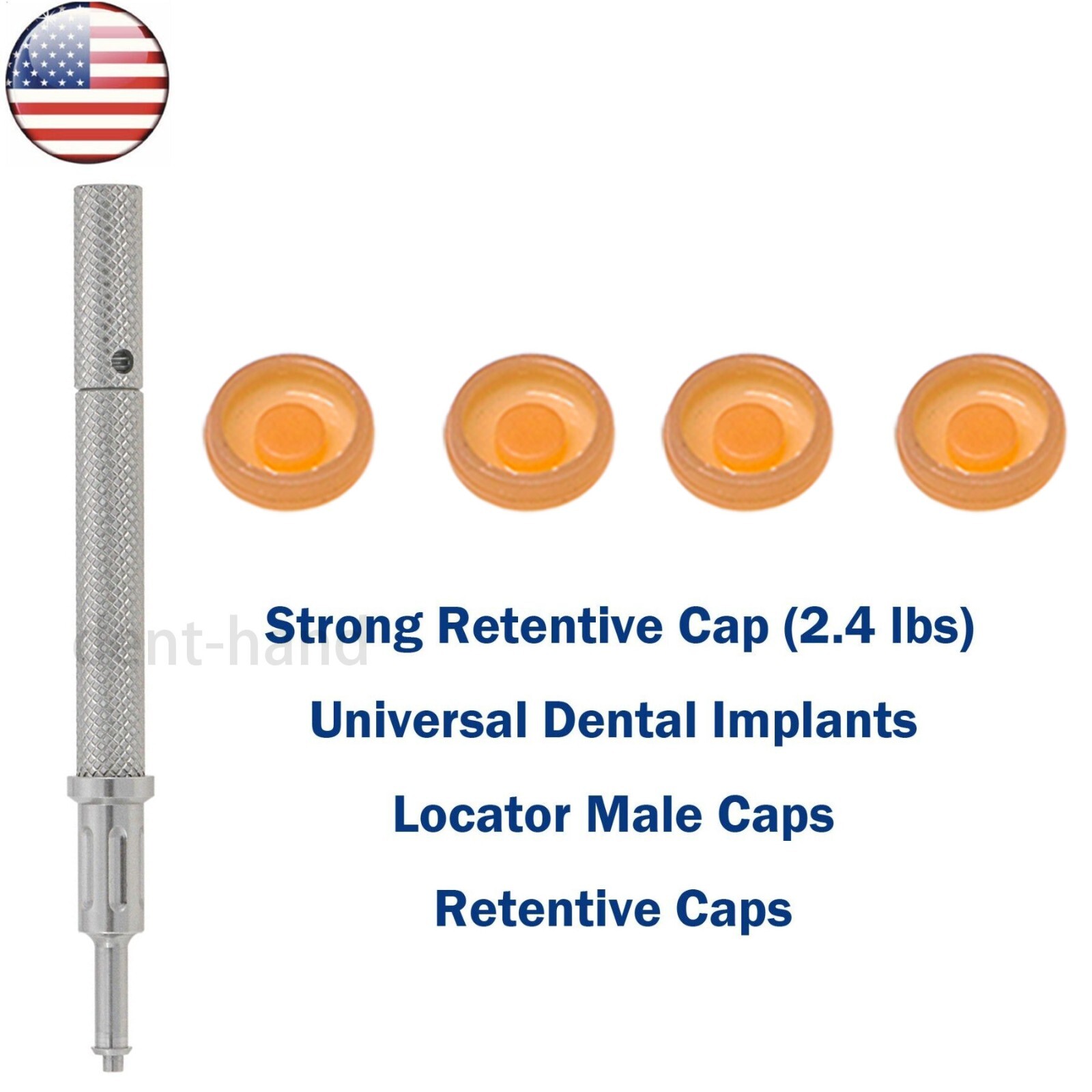 US Universal Dental Overdenture Implant Retention Caps 2.4 lbs Locator Core Tool