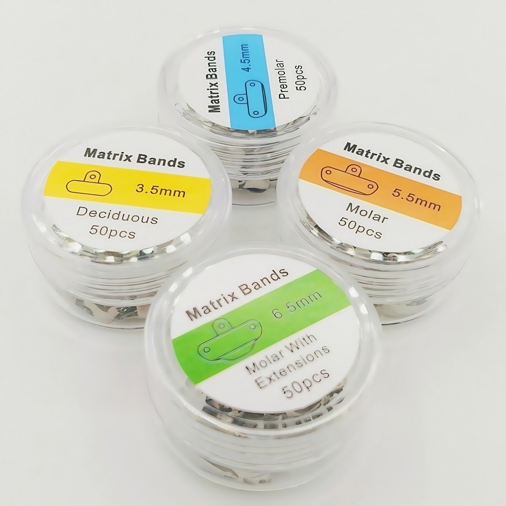 3.5-6.5mm Dental Matrix Bands Sectional Matrice Ultra-thin 0.038 mm 50Pcs/100Pcs