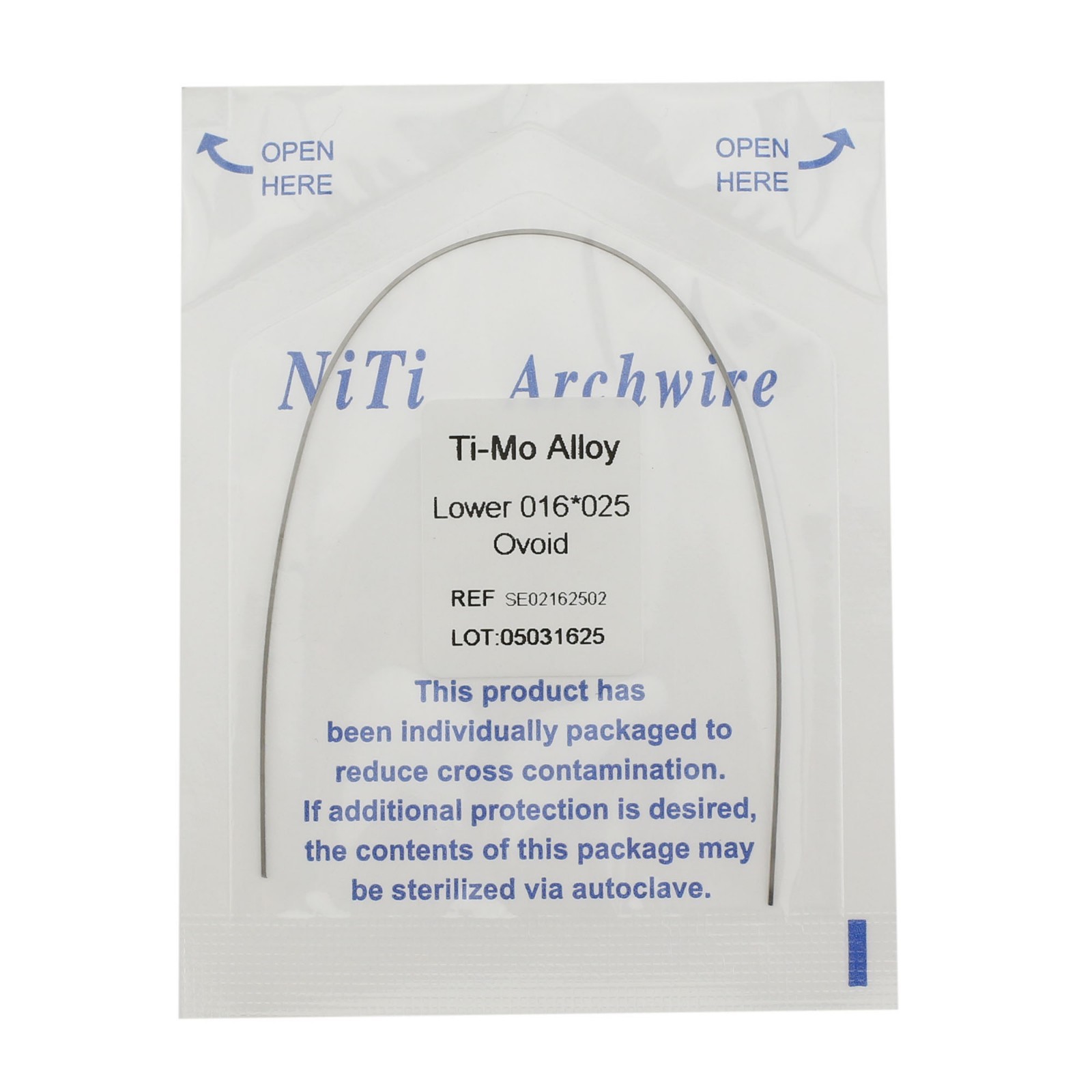 Dental Orthodontic Ti-Mo Titanium Molybdenum Alloy Arch Wires Ovoid Ormco TMA