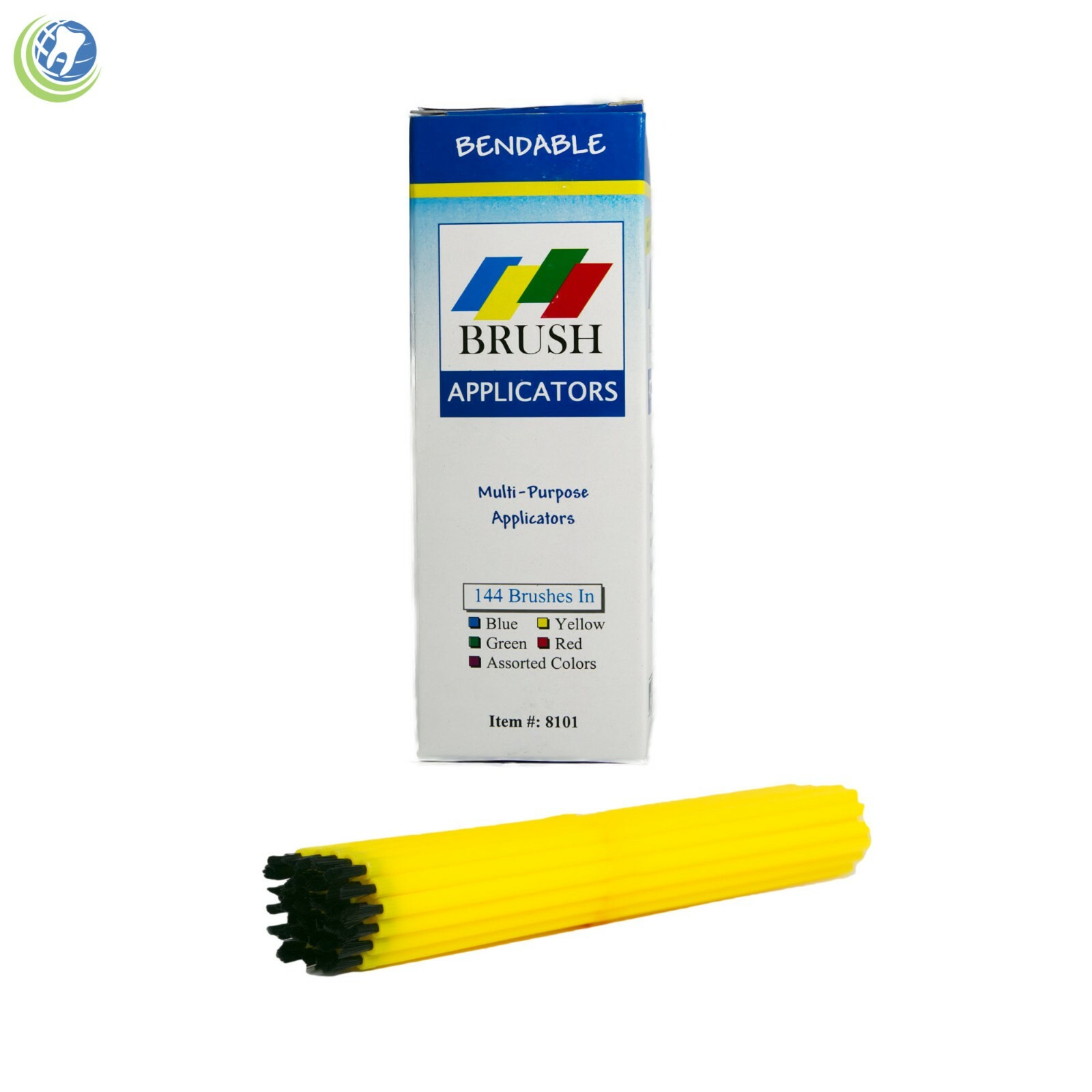 Dental Lab Disposable Brush Applicators Bendable 144 PCS (1 Box) Yellow