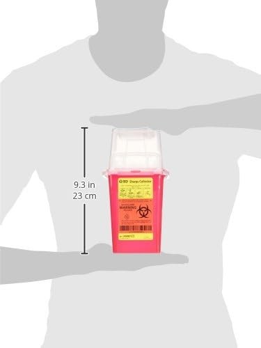 3 – BD® Phlebotomy Sharps BioHazard Container 1.5 qt Hinge Cap w/Needle Port Red