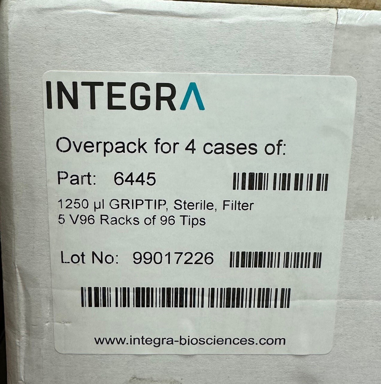 NEW- Integra Pipette Tips 1250 uL GRIPTIP Sterile, Filter- 1,920 Tips Total