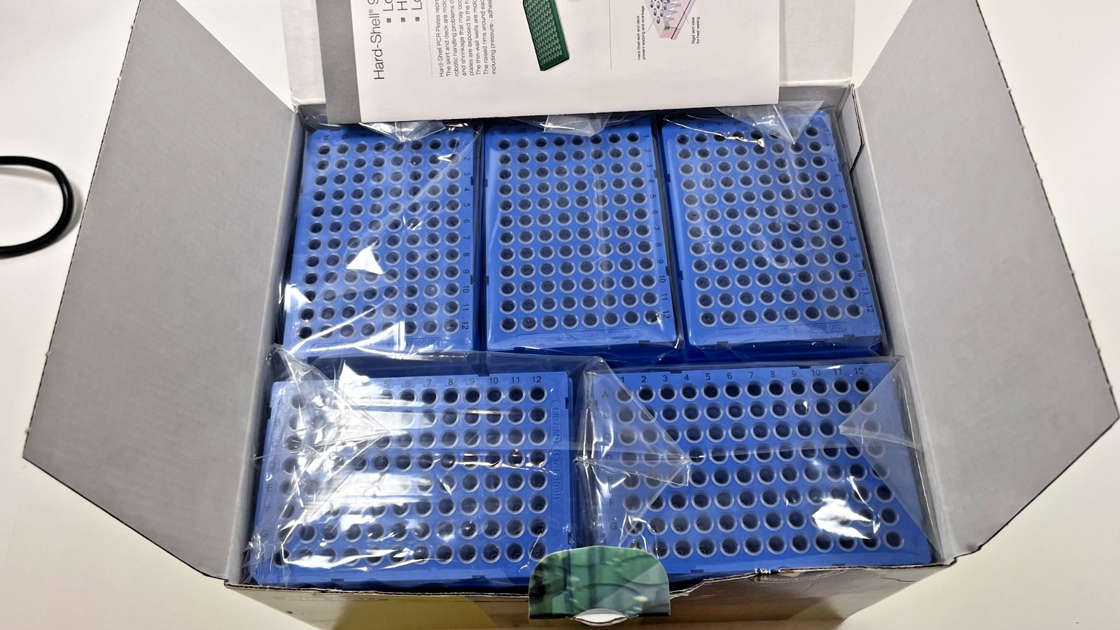 Bio-Rad HSP9631 Hard-Shell 96-Well PCR Plates Low Profile Blue/Clear Box of 50