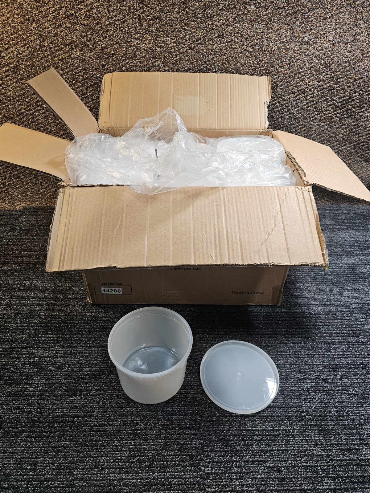(QTY 50) Oakridge Products 64 oz HDPE Container & Lid Translucent Snap-On Lid