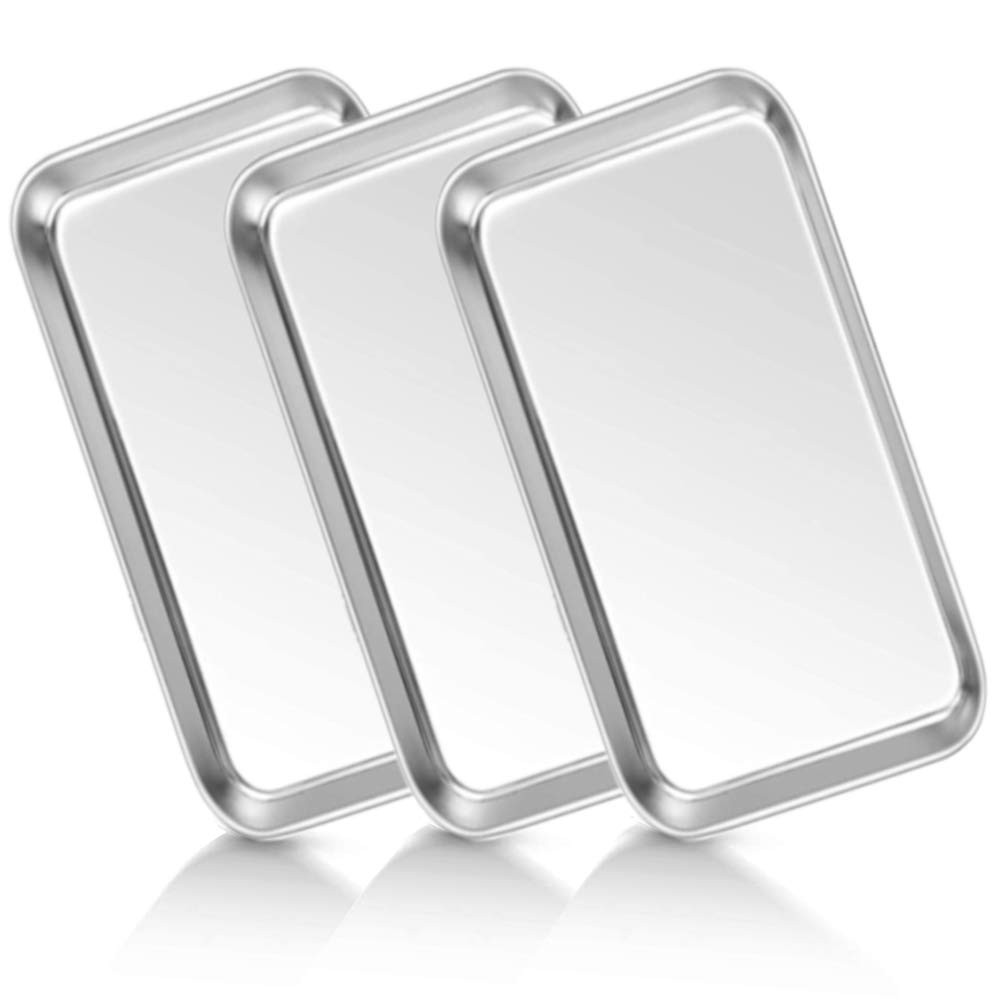 Medical Tray Stainless Steel (3 Pack), Dental Lab Instruments Surgical Silver
