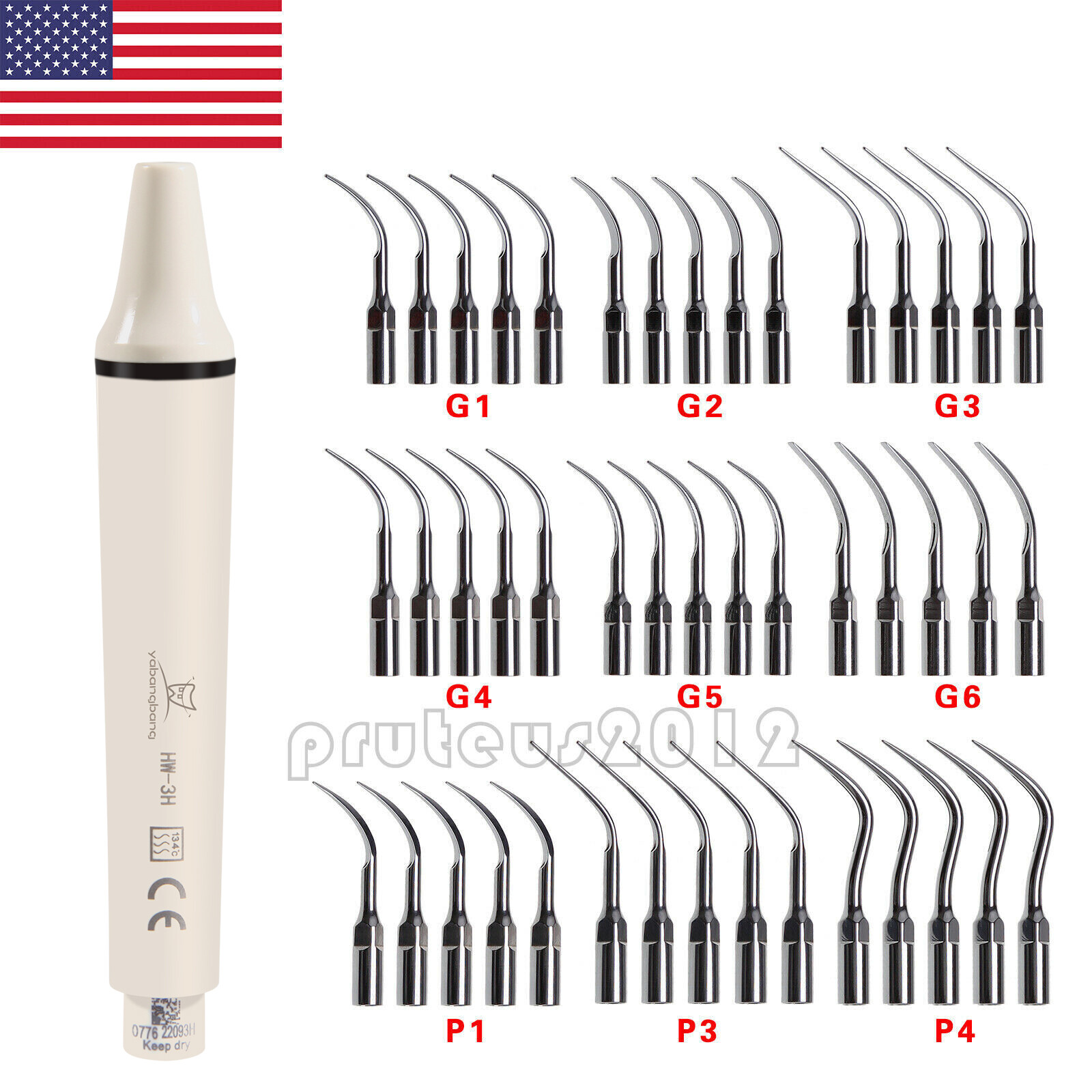 Dental Ultrasonic Piezo Scaler Handpiece/ Scaler Tips fit EMS woodpecker