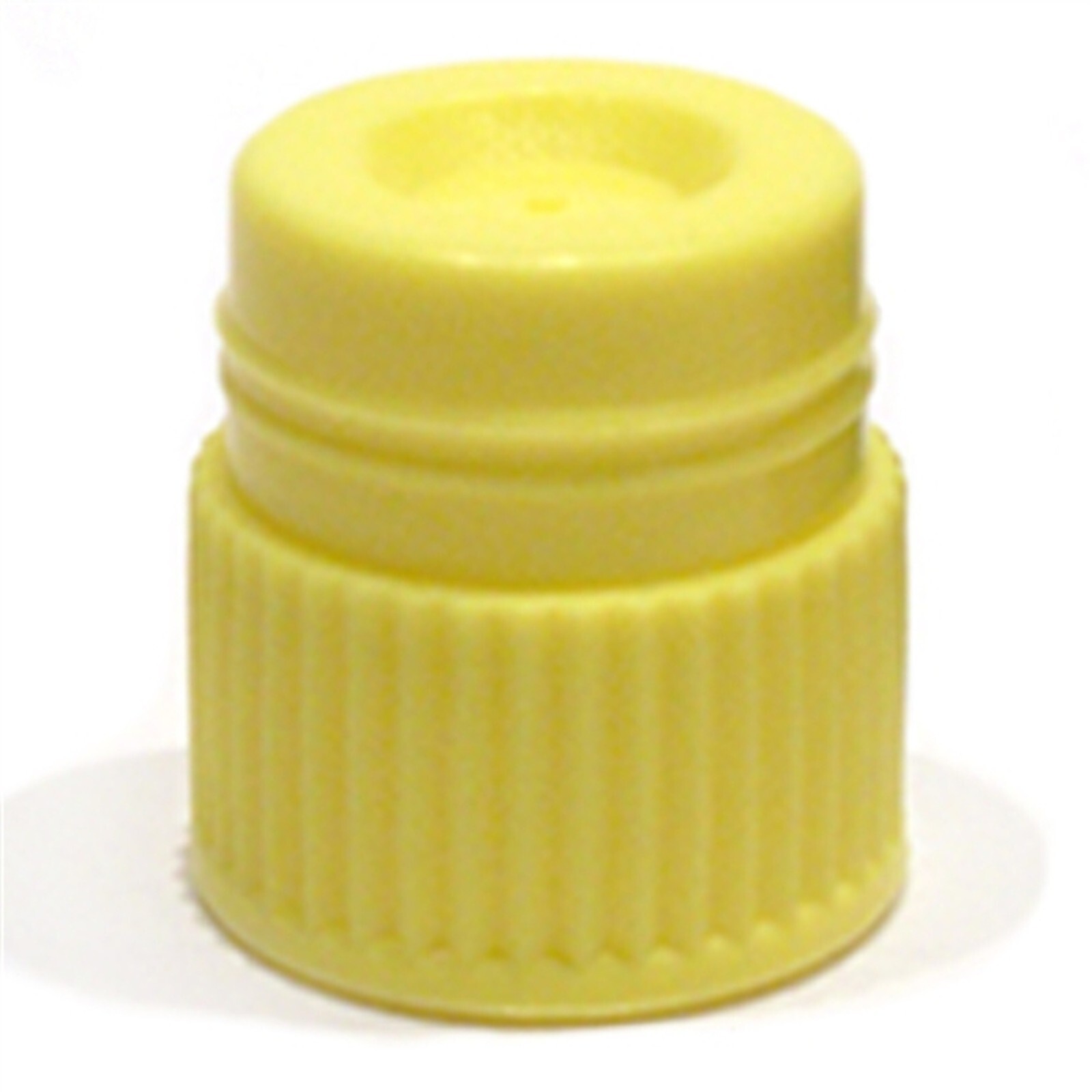Test Tube Cap, Hollow Top, 16mm, Yellow, Karter Scientific 94A22 (Pack 25)