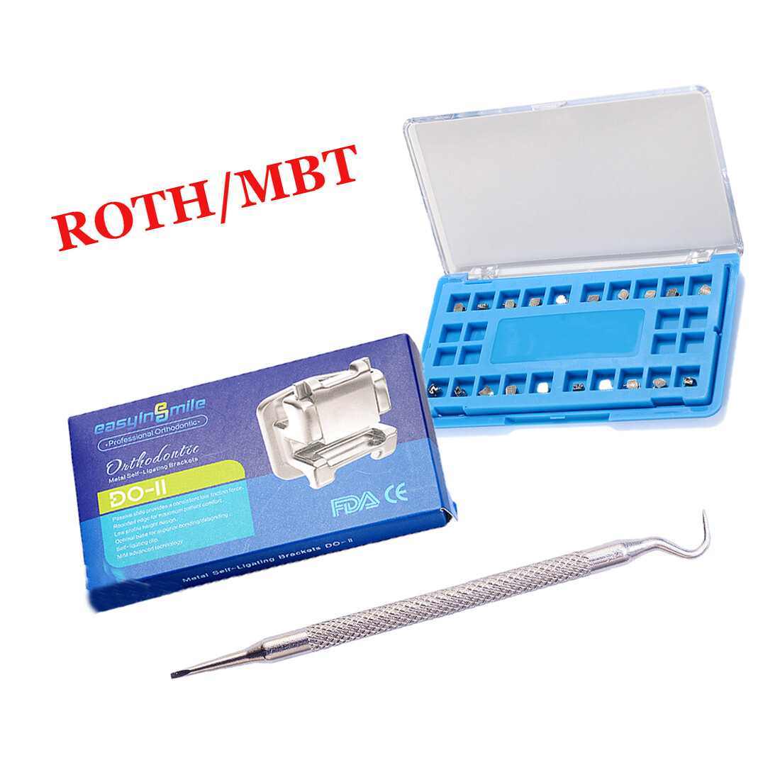 Dental Orthodontic Self Ligating Brackets Metal Braces Roth/MBT 0.022 3 4 5 Hook