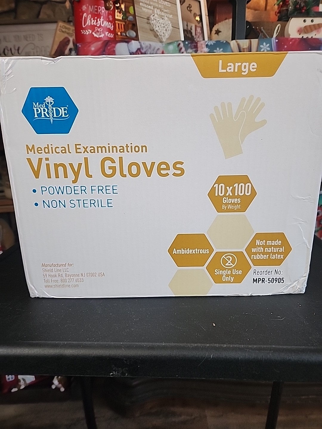 Med Pride Vinyl Gloves Size Large Case Of 10 Boxes Of 100