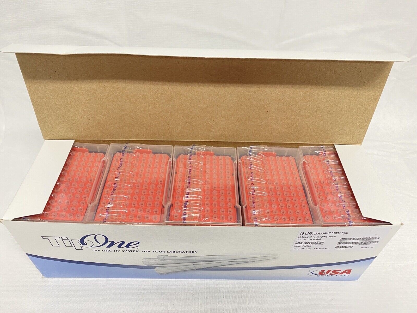 (960) USA TipOne 10uL Graduated Filter Pipette Tip Racks 96×10 1121-3810