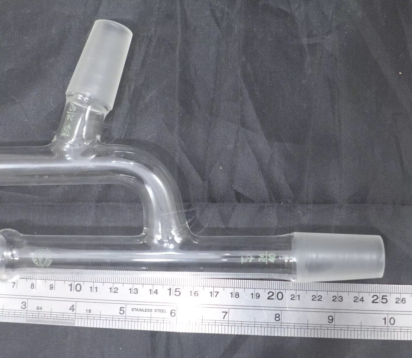 CORNING Pyrex Expanded Claisen Distilling Adapter ST 24/40, thermometer ST 10/30