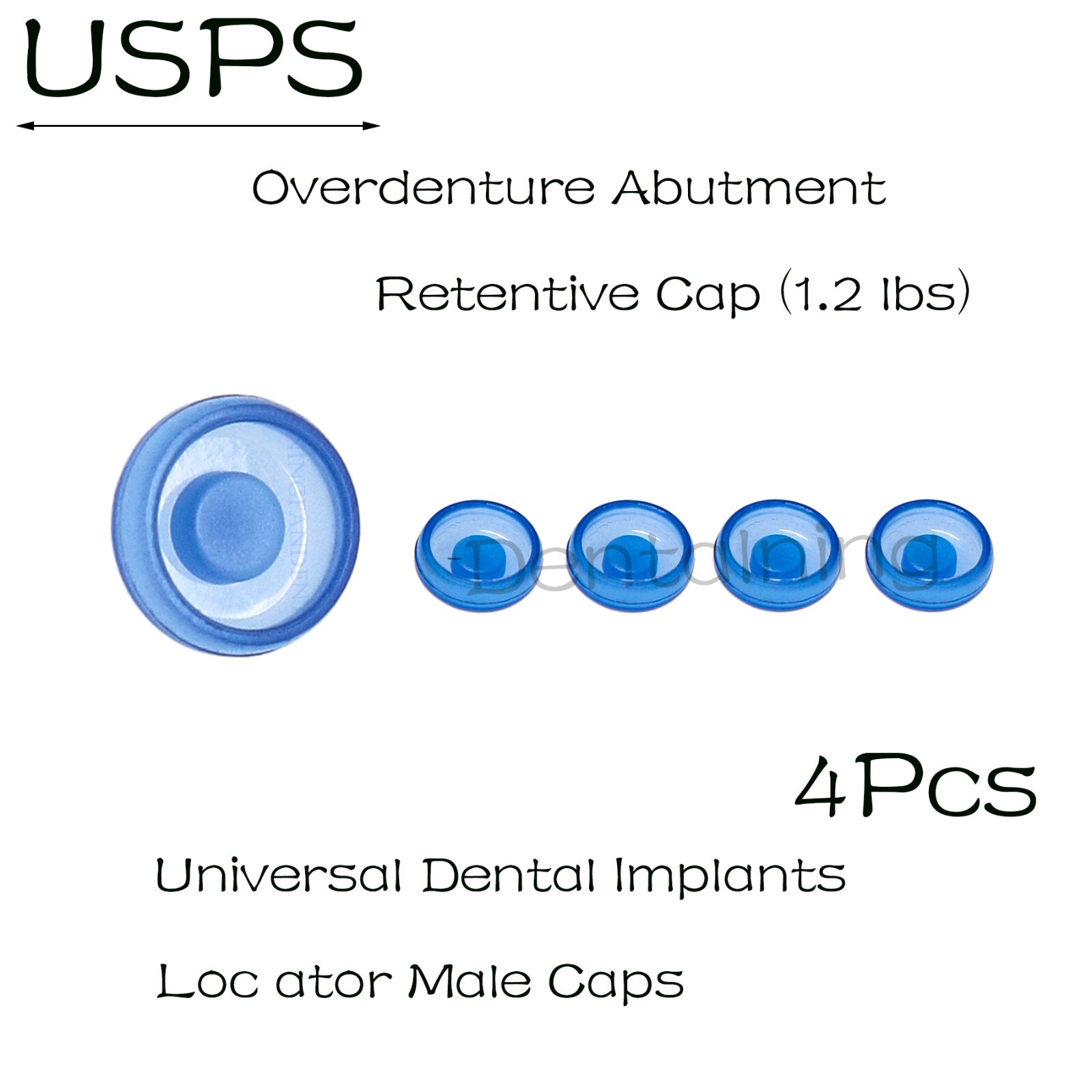 US Dental overdenture Retention Caps Replacement Inserts 1.2/2.4Lbs/Metal Caps