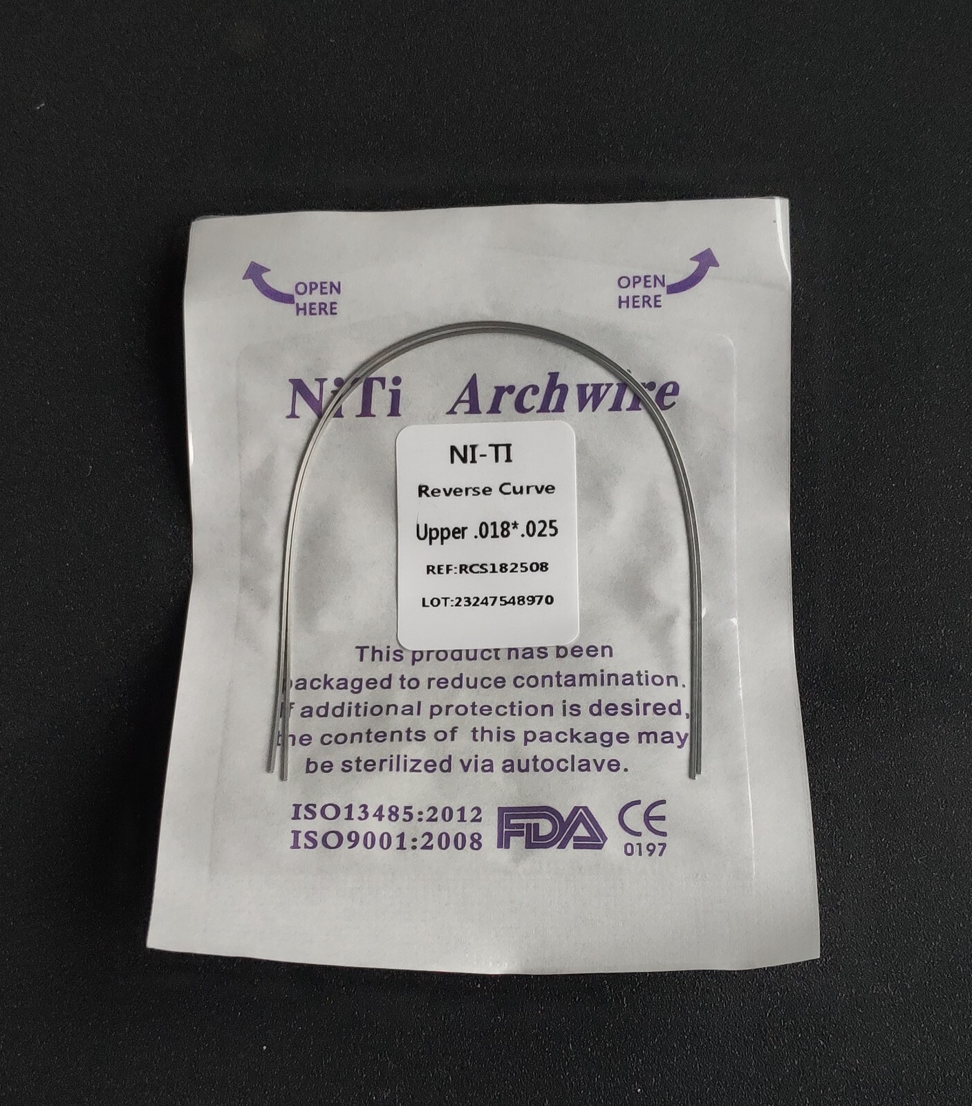 Dental Orthodontic Reverse Curve Arch Wires Super Elastic Niti Rectangular Wires