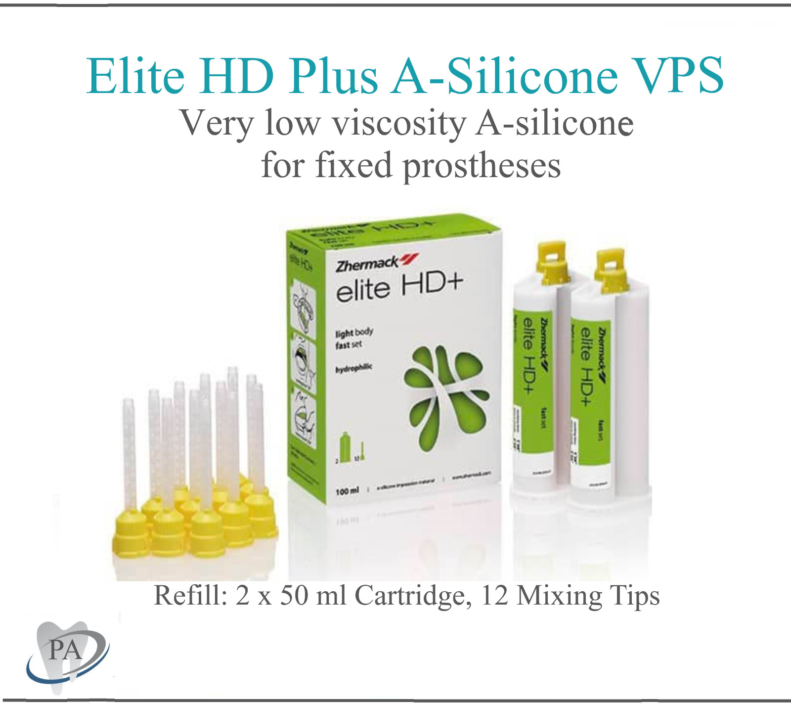 Dental VPS Elite HD + Light Body Fast Silicone VPS Impression Material (2x 50ml)