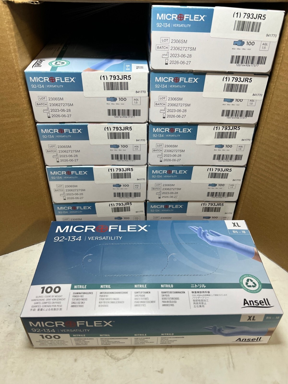 Microflex 92-134 Disposable Powder-Free Nitrile Gloves Cleaning XL Box of 1000