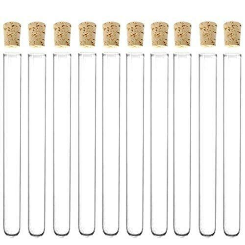 16X125mm Test Tubes with Cork Stoppers, Borosilicate Glass, 14ml, Karter