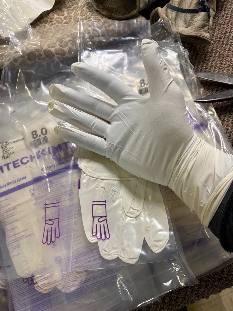 50 Pairs Kimtech Sterile White Nitrile Gloves Size 8.0 (Medium)