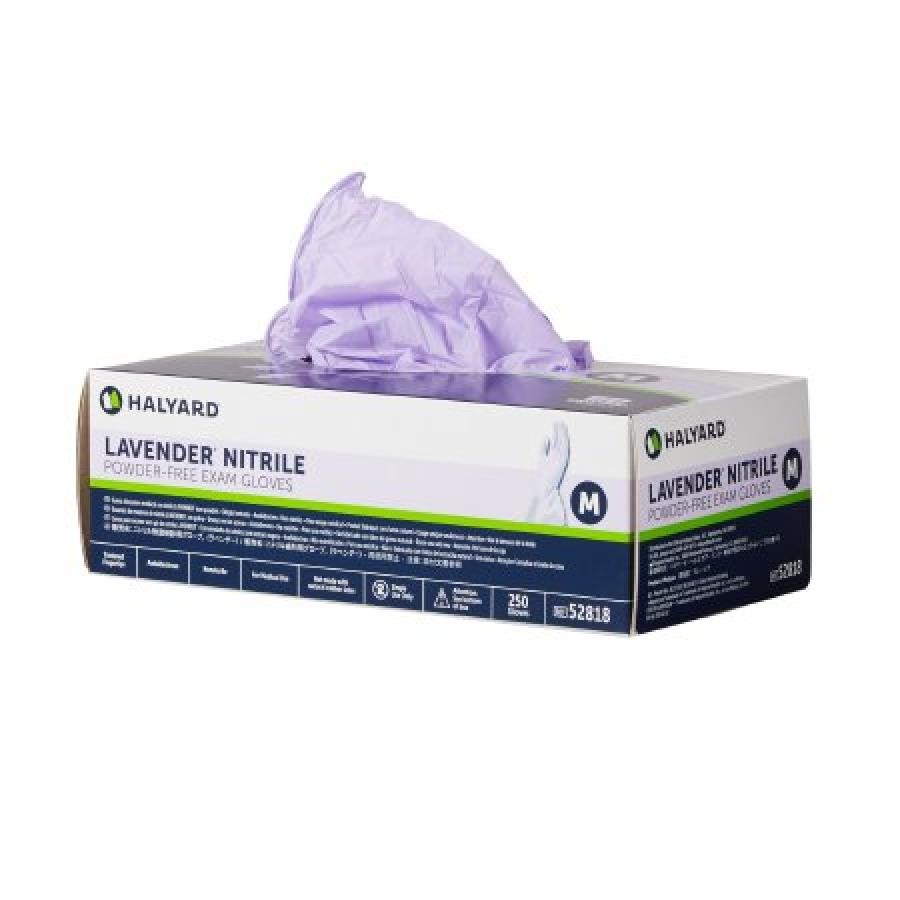 Owens Minor Halyard Lavender Nitrile Exam Gloves Lavender Non-Sterile Medium 250
