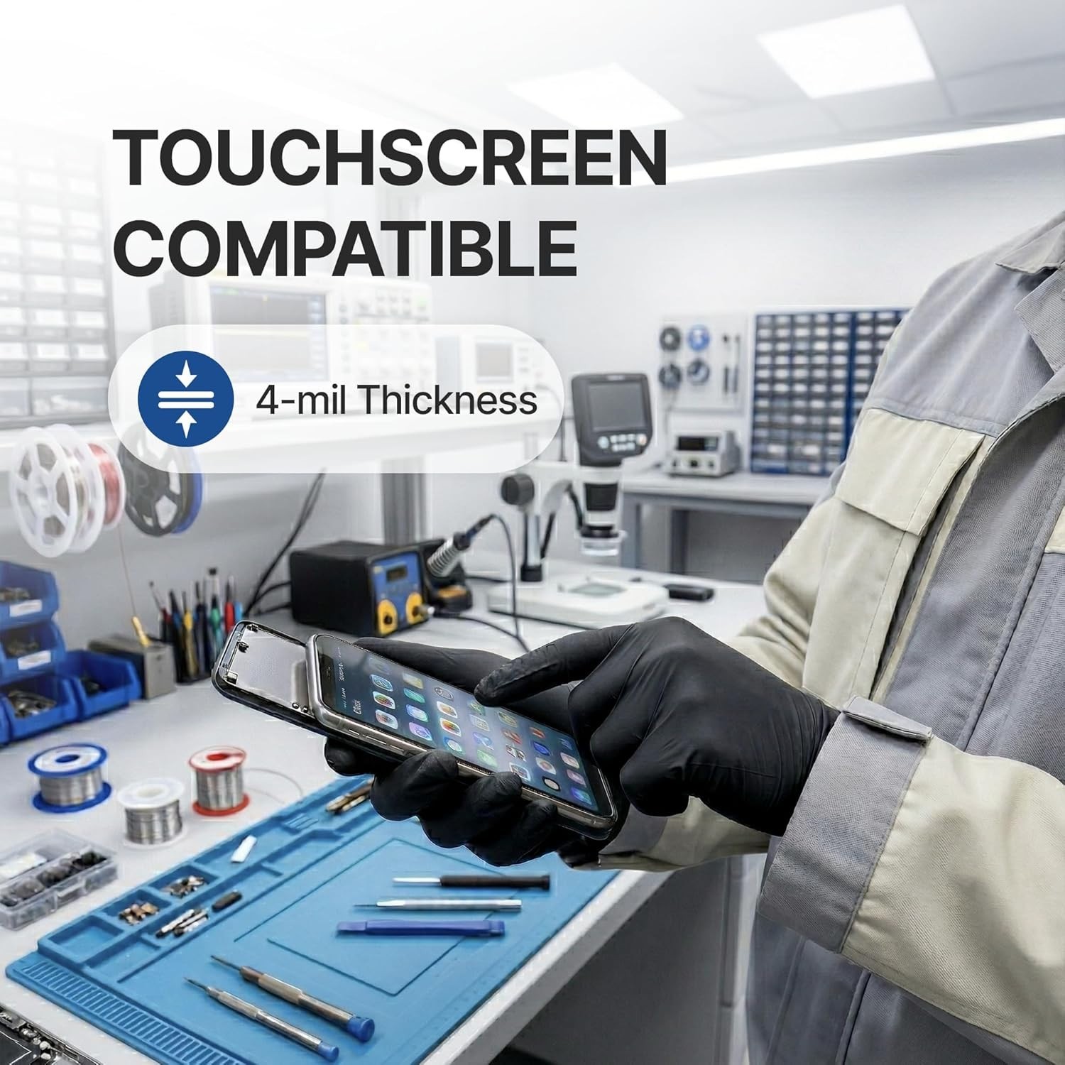 Vinyl Synthetic Exam Gloves, 4 Mil, Latex Free Disposable Gloves for Medical,…