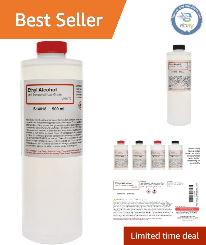 500mL Denatured Ethanol, 95% Ethyl Alcohol – Essential for Lab Safety and Purity