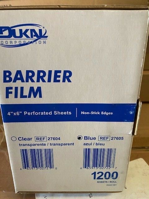 (1) Dukal Barrier Film, Blue (27605) 1200 sheets/roll – BUY MORE & SAVE 15%!!