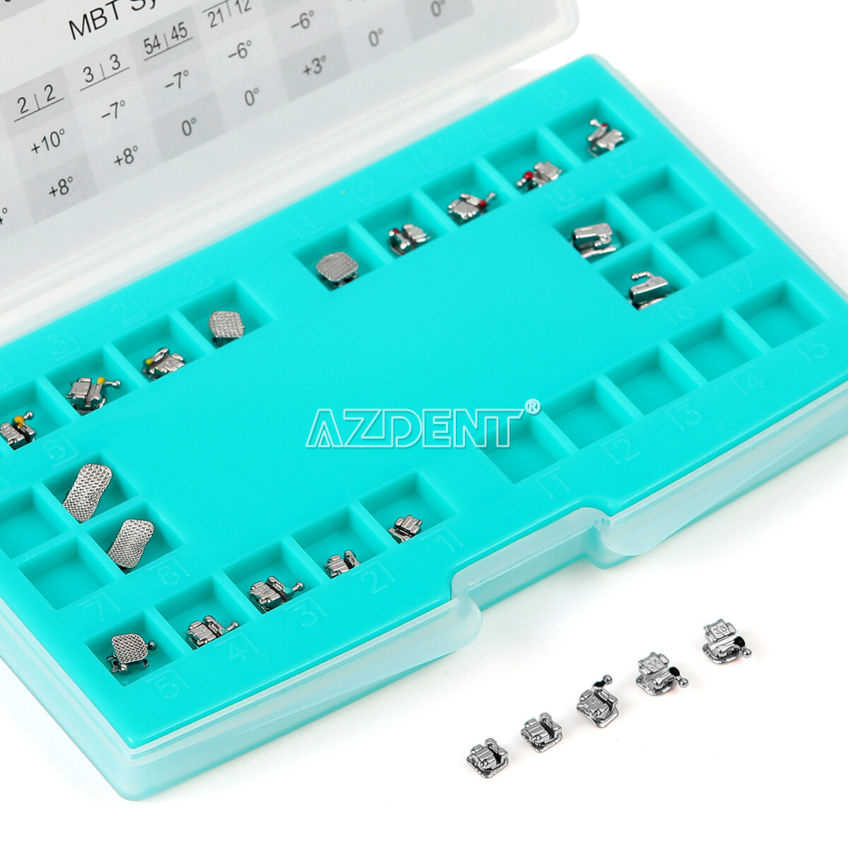 AZDENT Dental Orthodontic Self-ligating Brackets Braces Mini Roth.022 Hooks 345