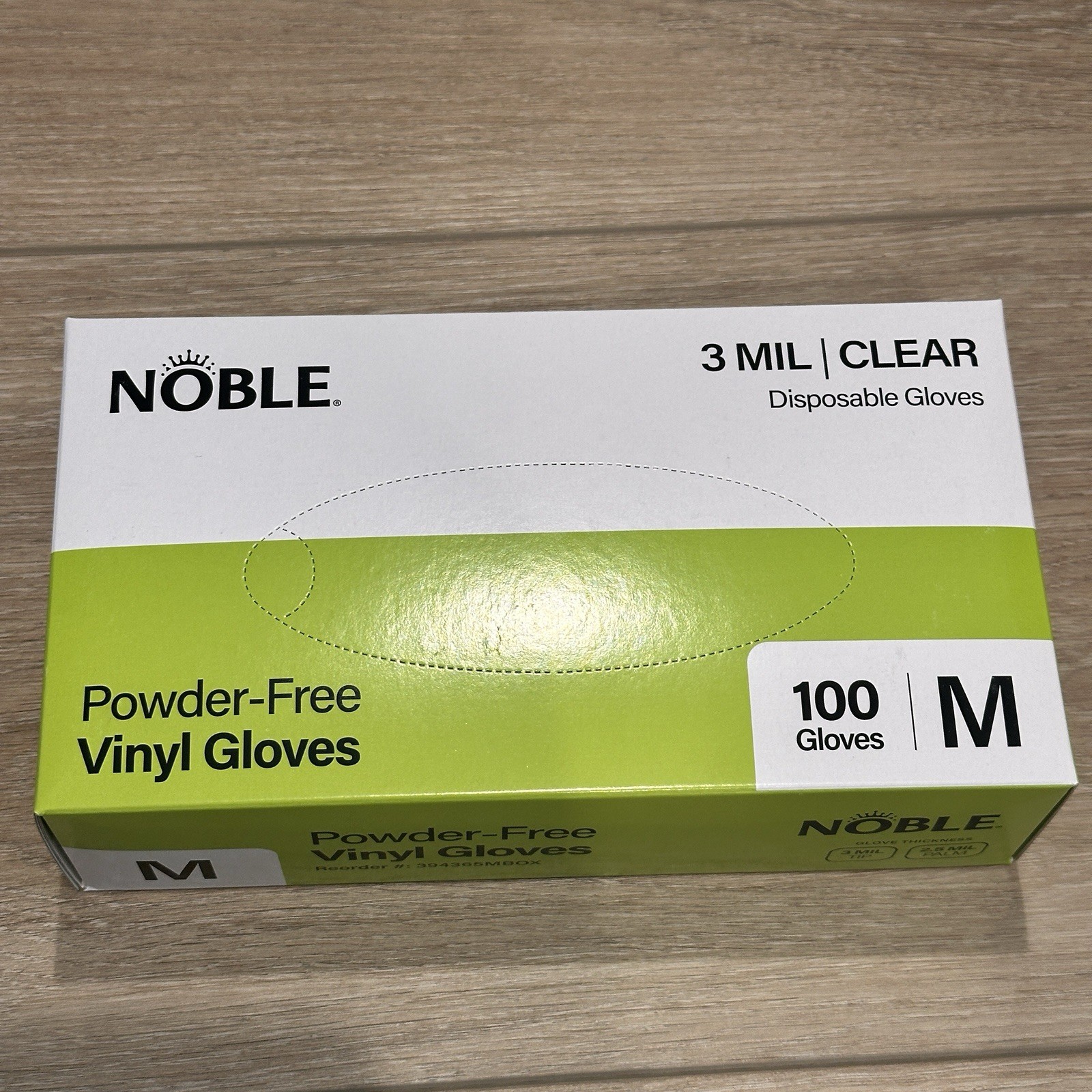 Noble Products Powder-Free Disposable Clear Vinyl Gloves Foodservice Medium 3MIL
