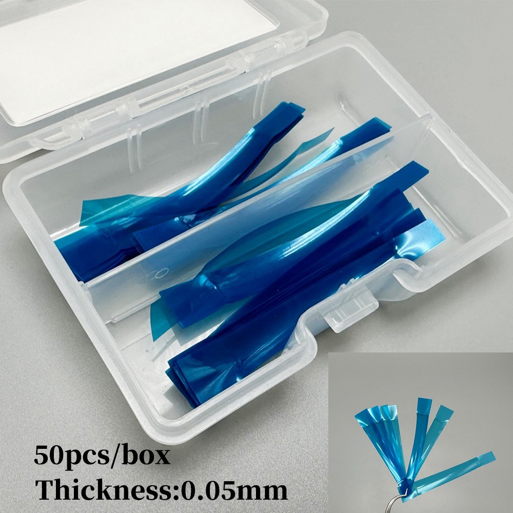 50Pcs Dental Contoured Anterior Matrix Blue Strip Resin Restoration Matrix M8