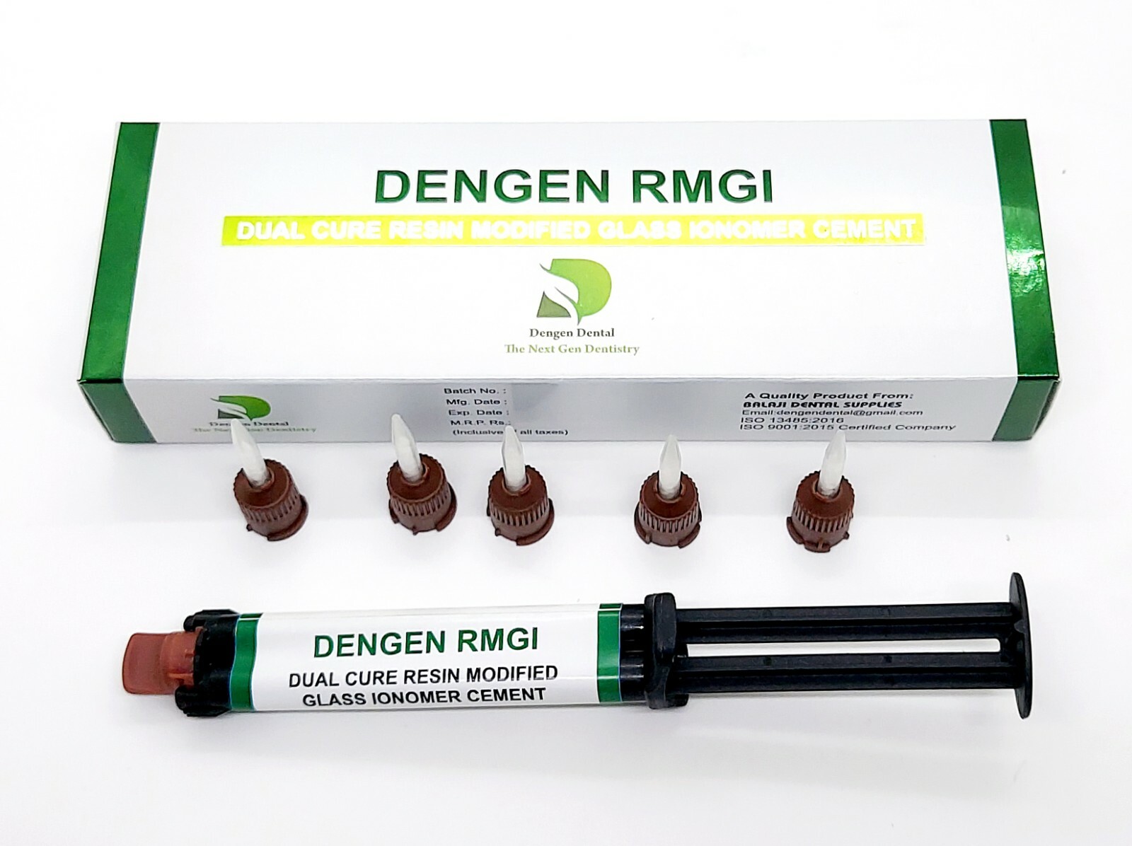 Dengen E Dental Self-Adhesive Rmgi Resin Permanent Cement 9Gr Syringe A2