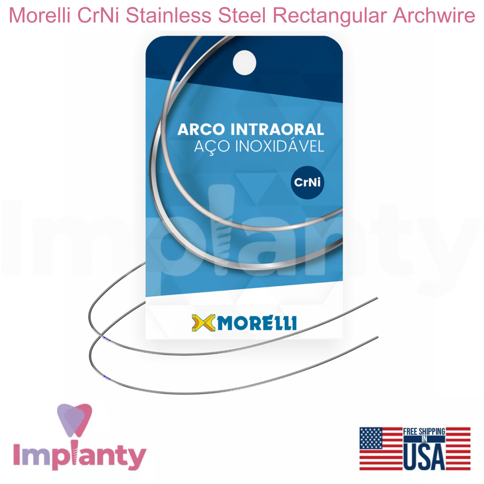 Morelli Cr-Ni Stainless Steel Rectangular Archwire 10pcs 0rthodontic Alignment