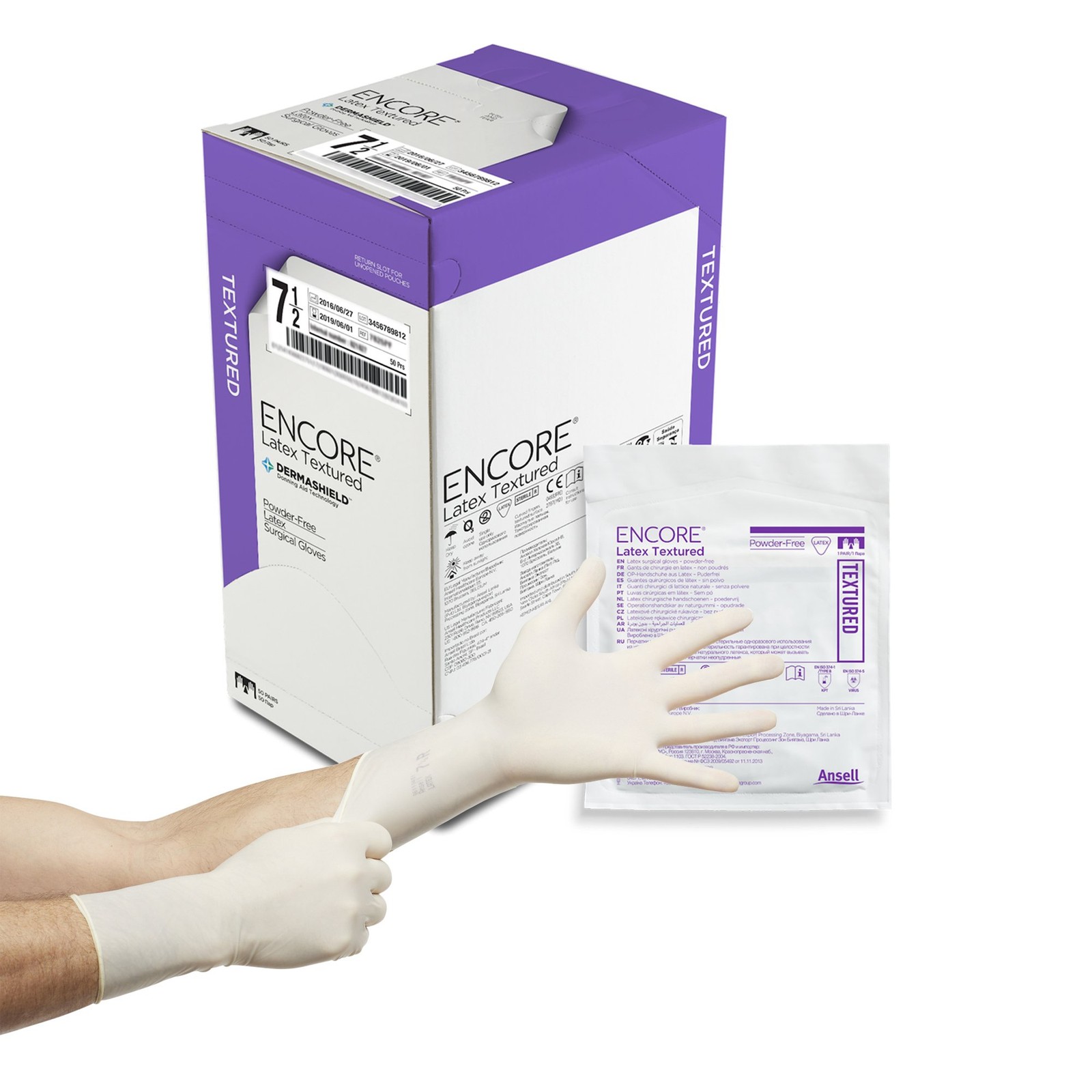 ENCORE Latex Textured Latex Surgical Glove – 50 per Box