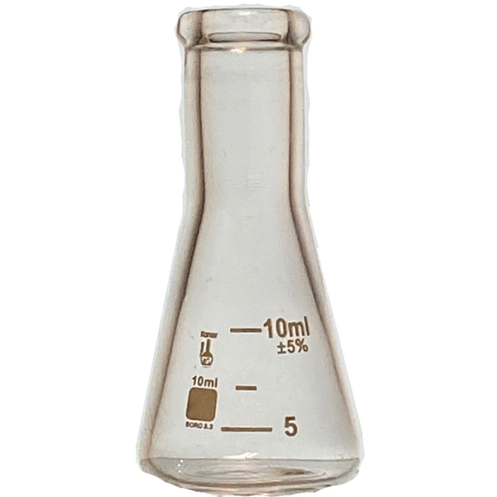 10ml Erlenmeyer Flask, 3.3 Borosilicate Glass, 250G3 (Pack of 2)