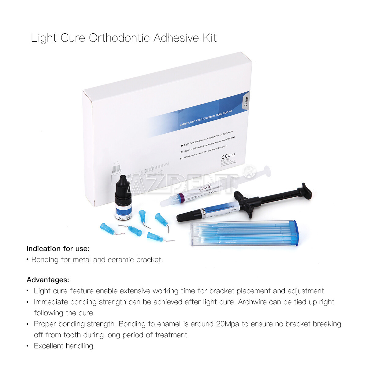 Dental Orthodontic Light Cure Bonding Adhesive Kit /Bracket Mini MBT Roth Braces