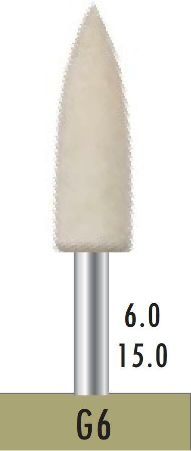 10 PCS Bomaoer Dental Lab Felt Bobs & Burs G6 Diameter 6.0mm Height 15mm