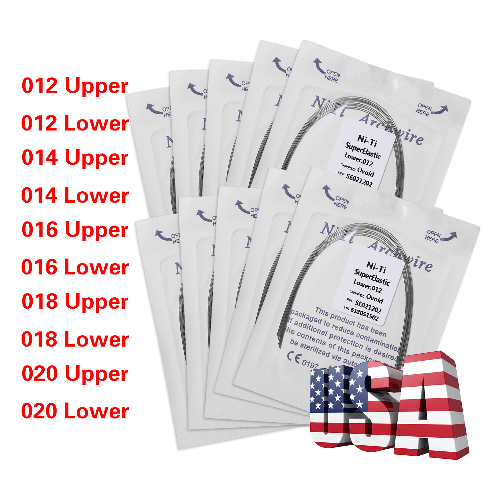 100 PCS Niti Super Elastic Orthodontics Arch Wire Round Teeth 10 PACKS