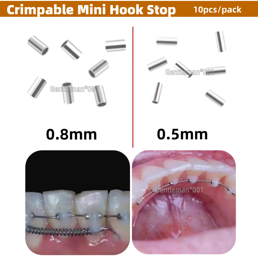 Dental Orthodon Crimpable Hook Stop Mini Stops tube Bracket Stopper 0.5/0.8mm